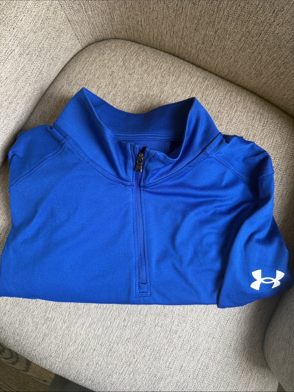 Men’s Under Armour Half-Zip Performance Pullover Lightweight L/S Shirt Blue Sz L